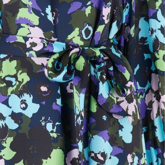 NWT Essentiel Antwerp Wengling Silk Mock Neck Floral Tie Sash Winter 2020 Dress - Picture 3 of 16